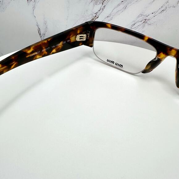NEW MIU MIU Sunglasses Honey Havana Brown Vedette Clear Blue Light Lens